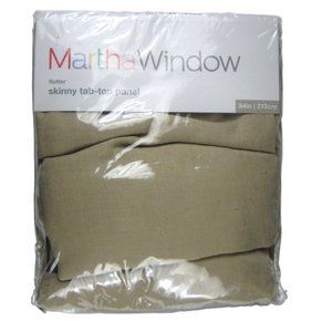 Martha Window Curtain Flutter Tab-Top Sheer 1 Panel Campus khaki 50 x 84 In